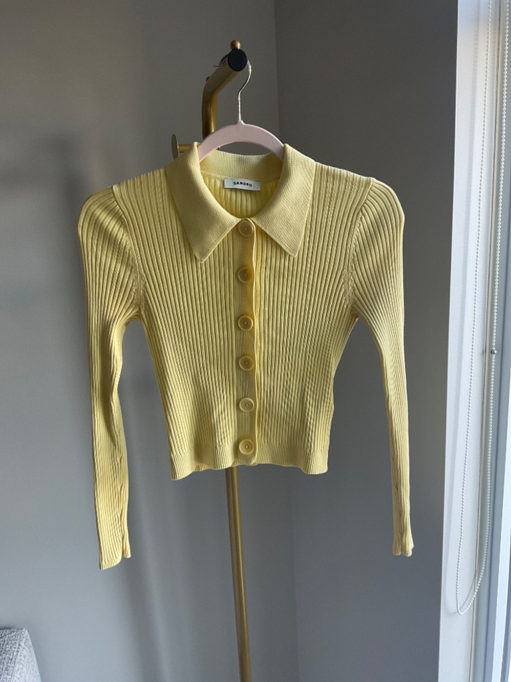 Sandro Ribbed Crop Cardigan - Picture 3 of 8